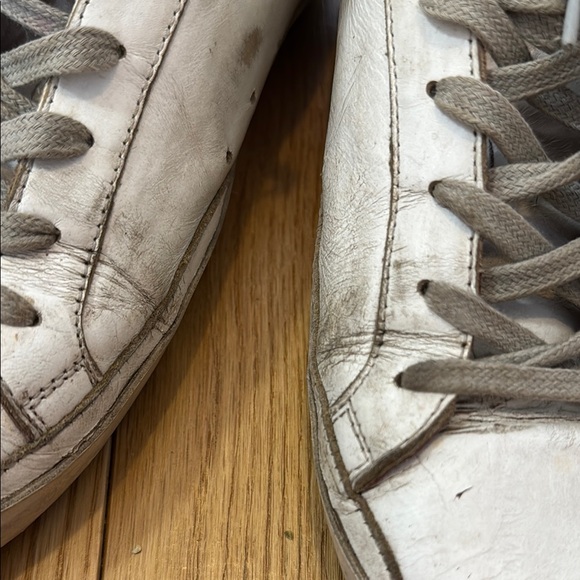 Golden Goose Cream and Burgundy Star Sneakers - Picture 12 of 12